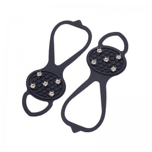 Kundenspezifische schwarze Silikon-Eisplatten, rutschfeste Steigeisen zum Klettern, Wandern